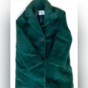 Zara Girls size 8 Deep Green Teddy Jacket